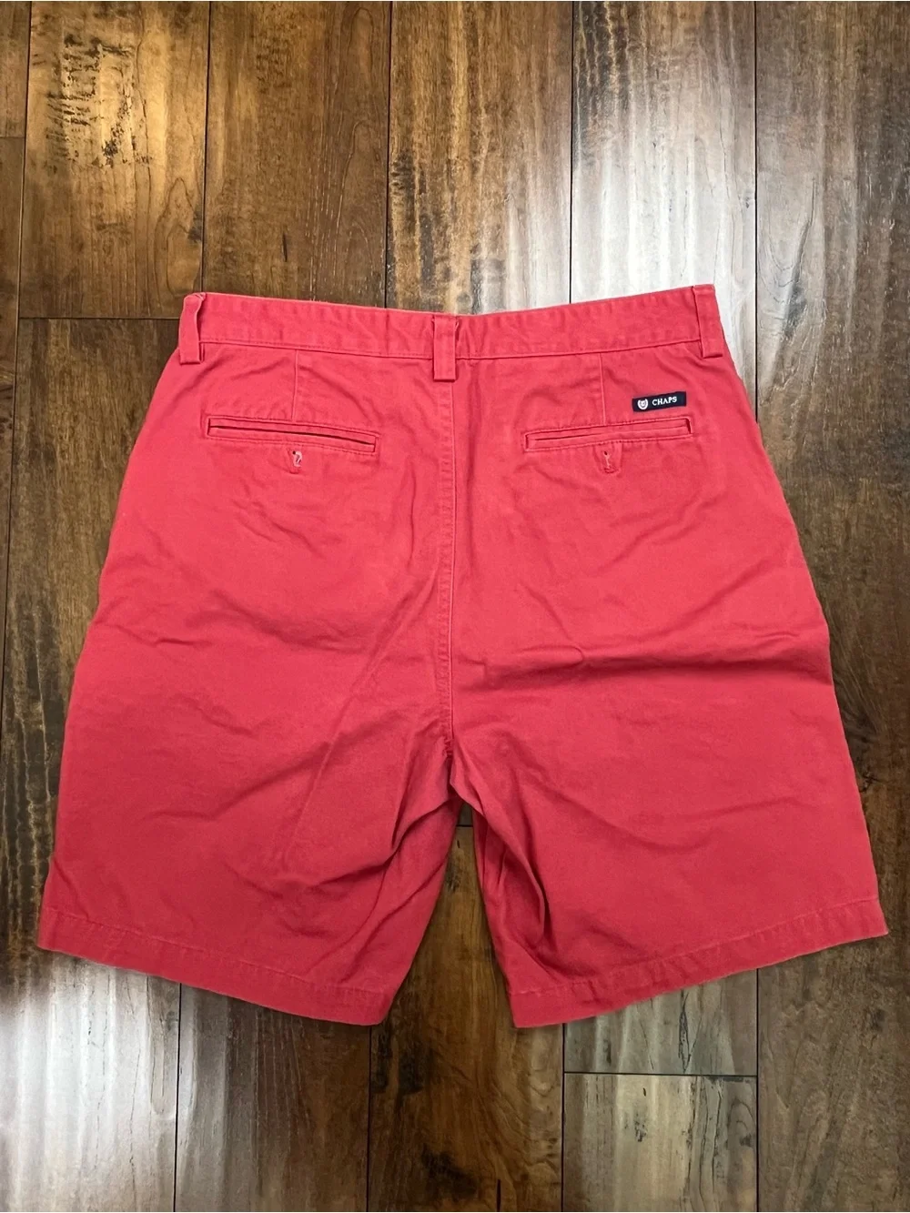 CHAPS Men’s Shorts Flat Front Chino Coral Pink 100% Cotton EUC Size 32